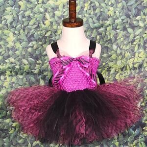 BLACK FRIDAY SALE Toddler Animal Print Tutu Dress & Hair Clip Sz.12 Mo. - 2T NWT